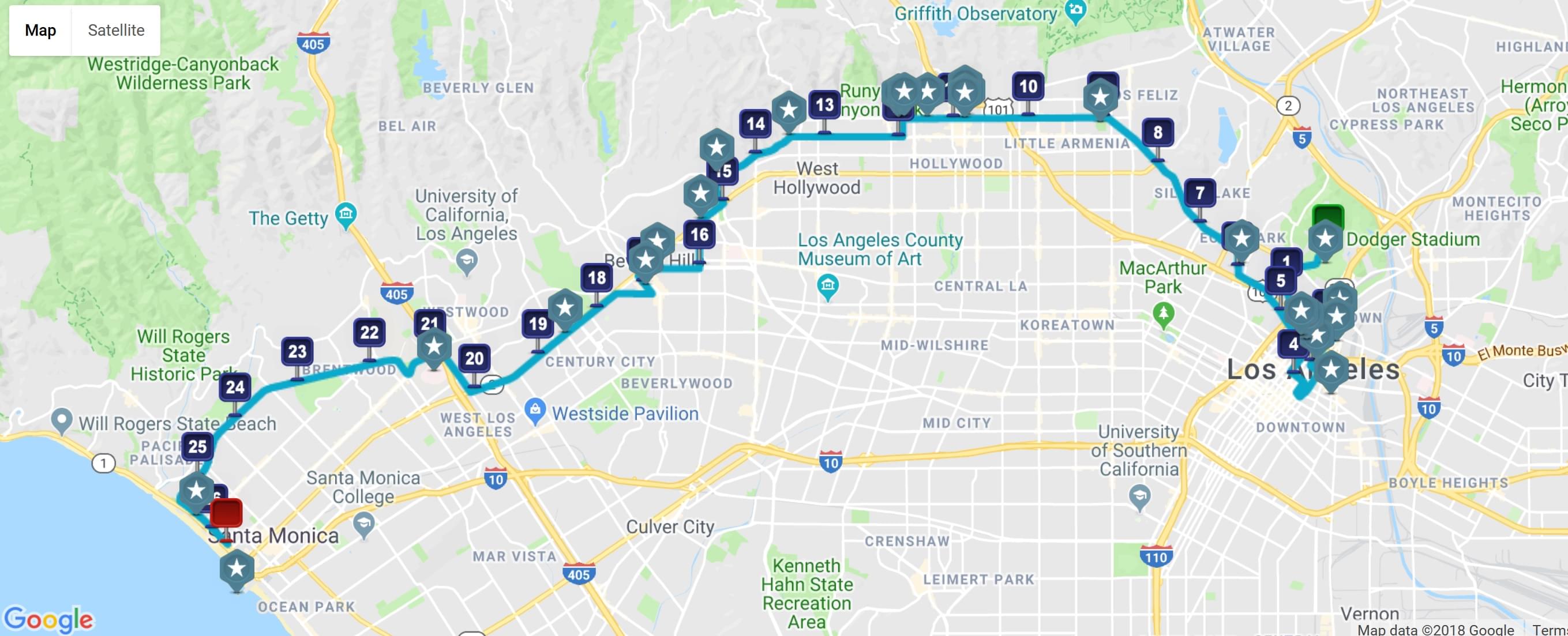 LA Marathon Map Glioblastoma Foundation
